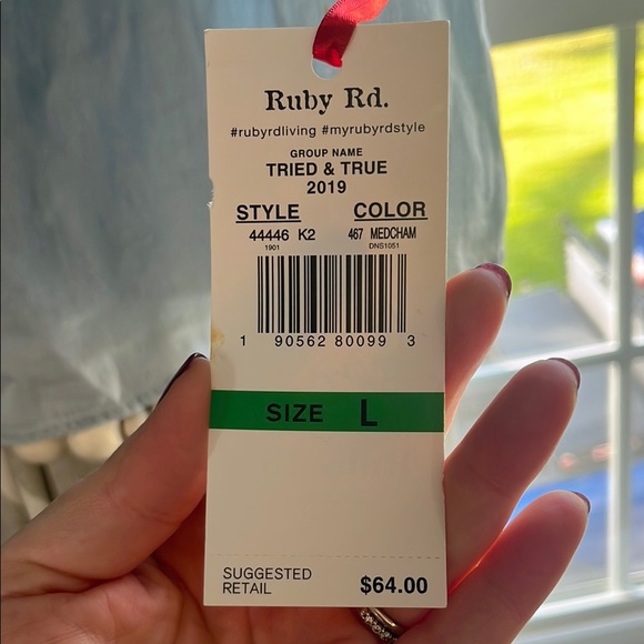 Ruby Rd. Blue Ombre Blouse - Picture 2 of 7